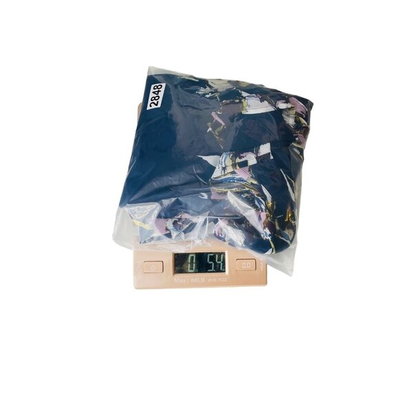 Chicos Blue Floral Long-Sleeve Blouse Size 00P Polyester Spandex Boho Chic Women - Picture 6 of 6